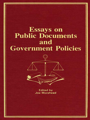 cover image of Essays on Public Documents and Government Policies